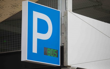A parking sign at the Lichfield Street parking building.