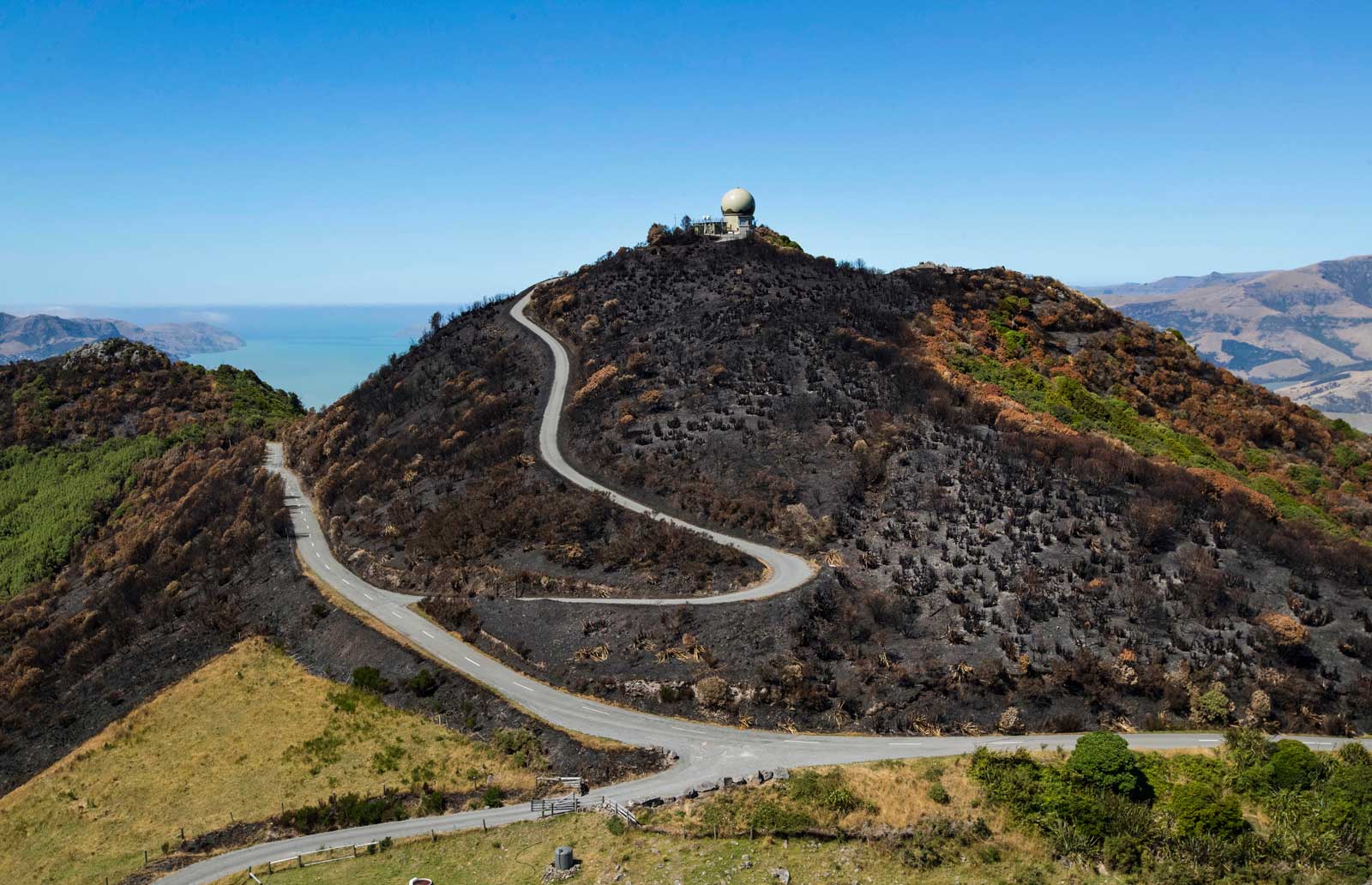 'The aftermath of the Port Hills fire.