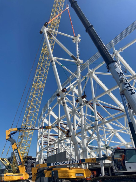 Te Kaha construction reaches new heights